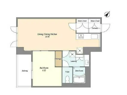 HF目黒(1LDK/2階)の間取り写真