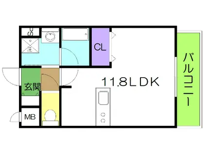 レアシス(ワンルーム/3階)の間取り写真
