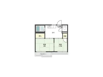 ドミール末広(2DK/2階)の間取り写真