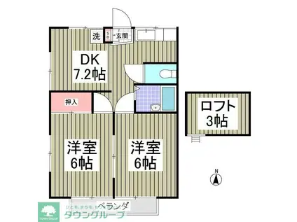 プレステージ大胡I(2DK/1階)の間取り写真
