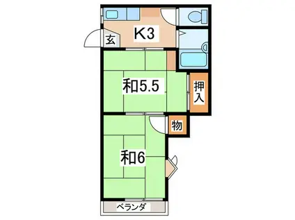 スターヒルズ大津(2K/2階)の間取り写真