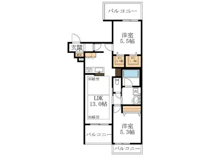中山3丁目メゾン(3LDK/2階)の間取り写真
