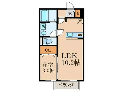 アーバンスクエアI(1LDK/2階)の間取り写真