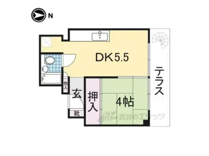 ホーク源(1DK/1階)の間取り写真