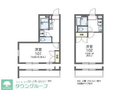 レオパレスソフィアA(1K/2階)の間取り写真