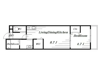 レジデンス東千葉(1LDK/1階)の間取り写真