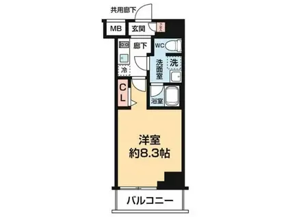 ARCOBALENO KANAMACHIII(1K/12階)の間取り写真