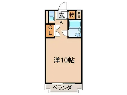 川端ハイツ(1K/3階)の間取り写真