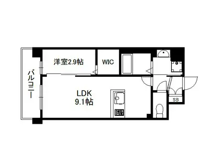 ソルテラス京都JUJO薫(1LDK/3階)の間取り写真