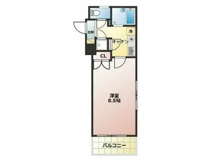 菱和パレス品川島津山(1K/5階)の間取り写真