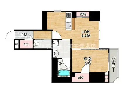 LA CASA 上汐(1LDK/9階)の間取り写真