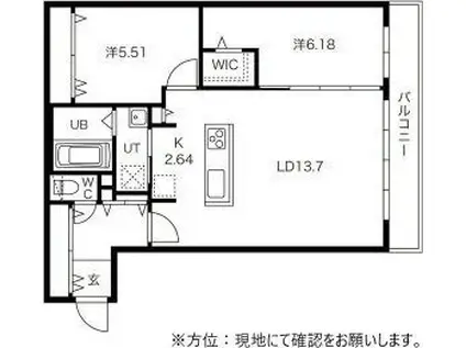 VILLETTA山の手(2LDK/3階)の間取り写真