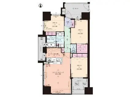 サーパス長野駅イーストテラス(3LDK/11階)の間取り写真