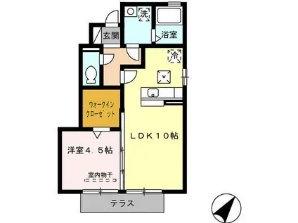 トロンルミネ(1LDK/1階)の間取り写真