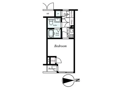 メイクスデザイン白金台(1K/1階)の間取り写真