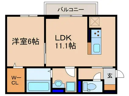 エレガンスビュー(1LDK/2階)の間取り写真