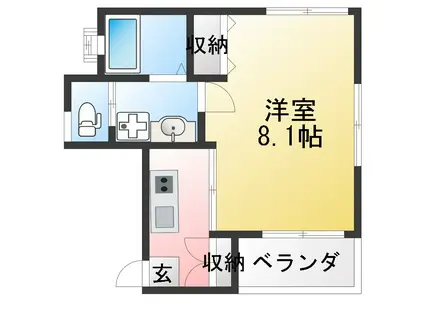 MKハウス(1K/2階)の間取り写真