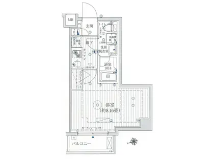 リライア東京イーストレジデンス(1K/6階)の間取り写真