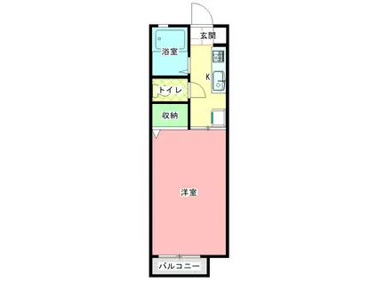 秀和ハイツ(1K/1階)の間取り写真