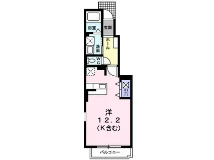 プラウド幕張本郷V(ワンルーム/1階)の間取り写真