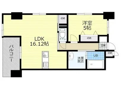 大分駅南Rマンション暁(1LDK/8階)の間取り写真