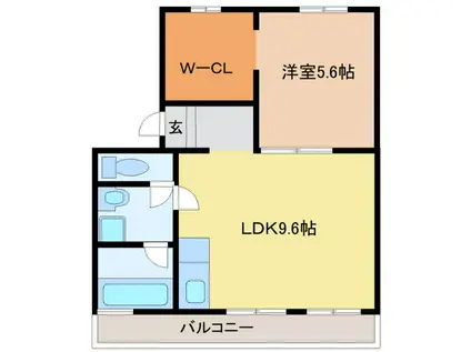 ロンサール高間(1LDK/3階)の間取り写真