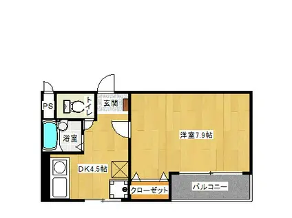 ピアパーク荘内(1DK/3階)の間取り写真