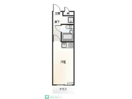 セブンスターハイツ代々木II(ワンルーム/1階)の間取り写真