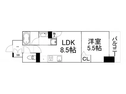 ポンテシエロ(1LDK/10階)の間取り写真