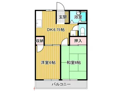エリール野口(2DK/3階)の間取り写真