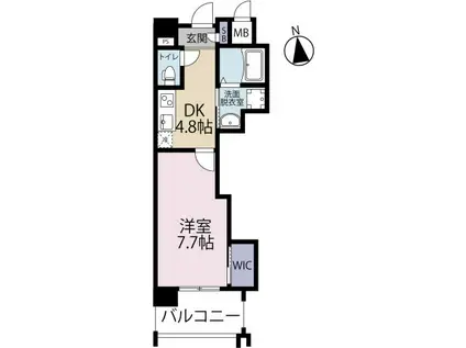 アベニール幸(1DK/7階)の間取り写真