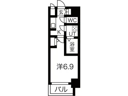 サムティ天王寺イースト(1K/8階)の間取り写真