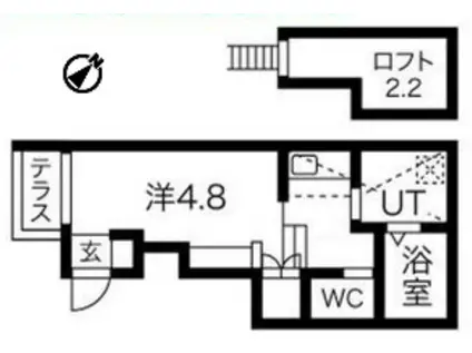 あんしん磯馴町08-1054(ワンルーム/1階)の間取り写真
