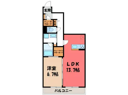 BLANC NOIR(1LDK/3階)の間取り写真