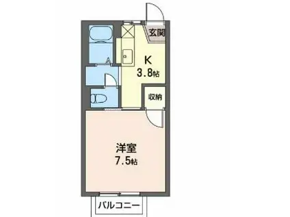 フレグランス・パル(1K/1階)の間取り写真