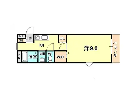 マンション賀苗(1K/3階)の間取り写真
