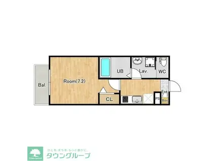 ジーメゾン八王子千人町(1K/3階)の間取り写真