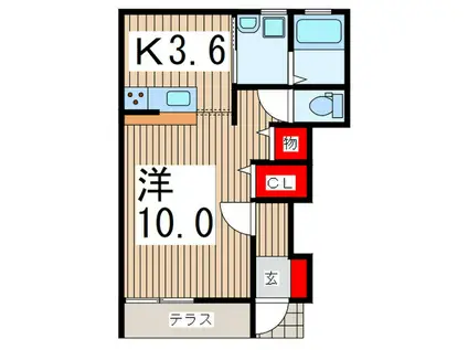 CAMPAGNA(ワンルーム/1階)の間取り写真