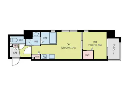 ラ・フェリス下到津(2K/11階)の間取り写真