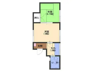 小松市今江町7丁目 イーグルハウス101(2K/1階)の間取り写真