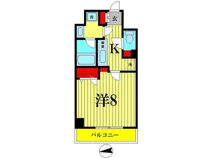 クレヴィスタ亀戸IV(1K/8階)の間取り写真