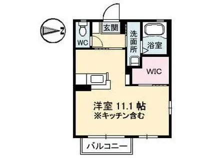 モンプレジール(ワンルーム/1階)の間取り写真