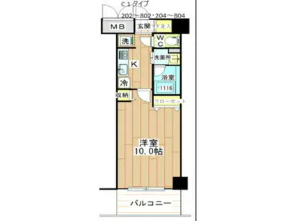 エトワール新大阪(1K/6階)の間取り写真