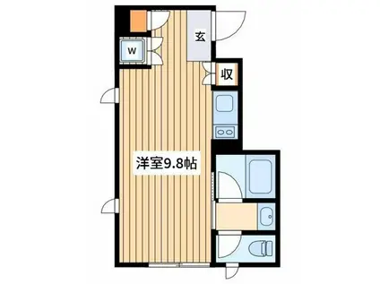 ビューハイツ暁(ワンルーム/3階)の間取り写真