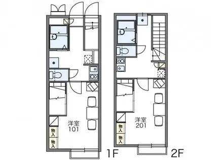 レオパレス遙(1K/2階)の間取り写真