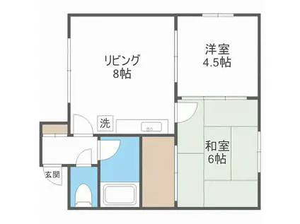 サンハイツ(2DK/4階)の間取り写真