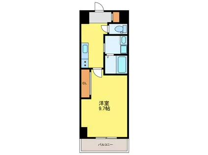 Kクレスト西真町(1K/3階)の間取り写真