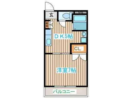 アーバンライフ新河原町(1DK/1階)の間取り写真