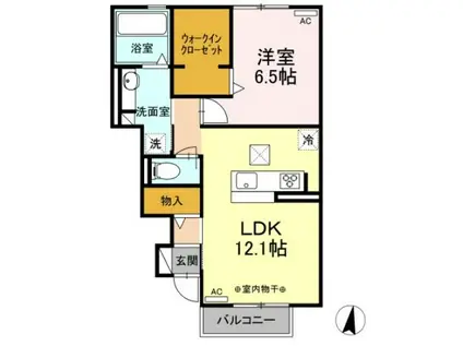 サン プレイス(1LDK/1階)の間取り写真