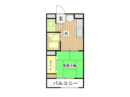 会津ロイヤルマンション(1K/4階)の間取り写真